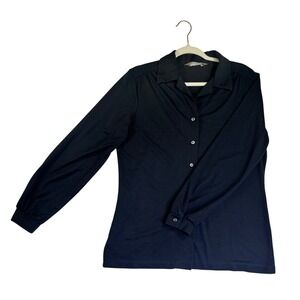 Koret of California Vintage Black Long Sleeve Button Up Blouse Womens M